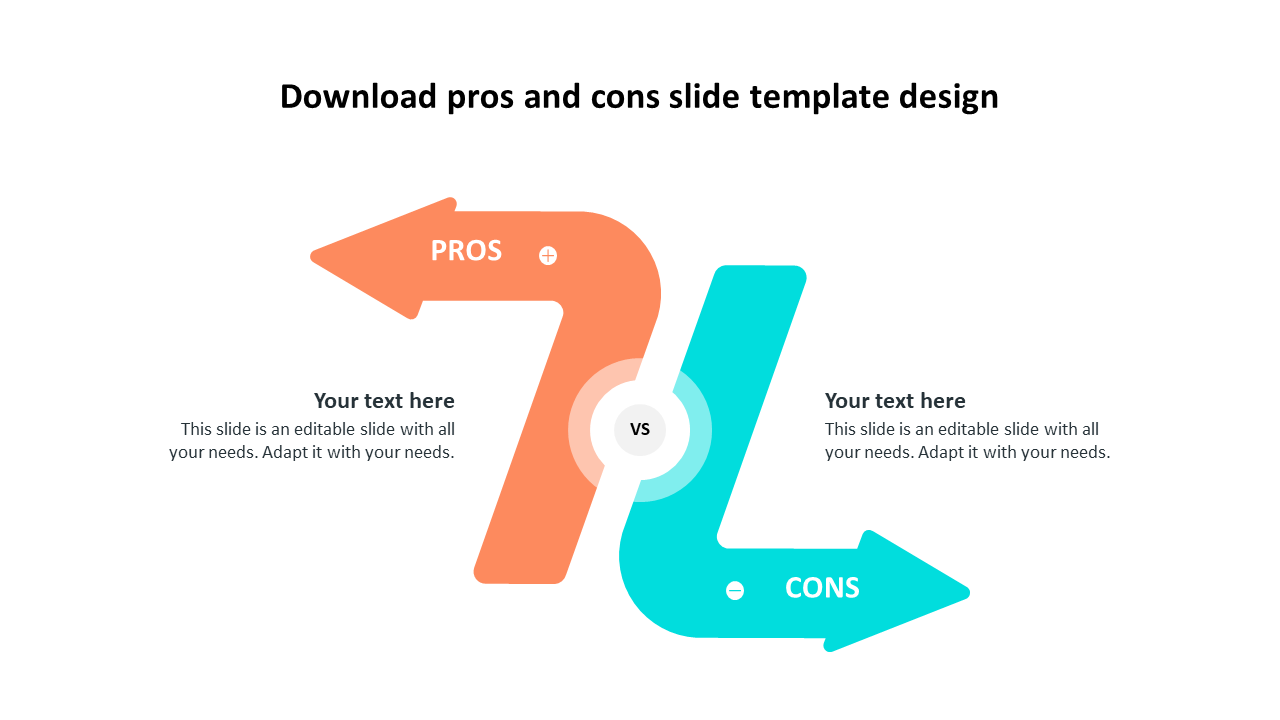 Simple Download Pros And Cons Slide Template Design 